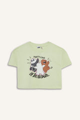 Girls We Bare Bears Crew Neck Short Sleeve T-Shirt