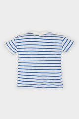 Men's Baby Bike Collar Striped Short Sleeve T-Shirt