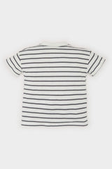 Men's Baby Bike Collar Striped Short Sleeve T-Shirt