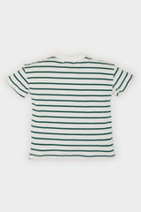 Men's Baby Bike Collar Striped Short Sleeve T-Shirt