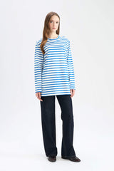 Regular Fit Crew Neck Striped T-Shirt Tunic