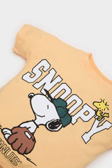 Baby Boy Snoopy 2-Piece Set Short Sleeve T-Shirt Elastic Waist Shorts