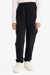 Girls Elastic Waist Cargo Jogger Sweatpants