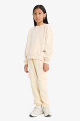 Girls Elastic Waist Cargo Jogger Sweatpants