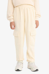 Girls Elastic Waist Cargo Jogger Sweatpants