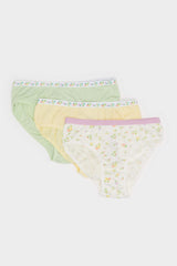 Girls Patterned 3-Pack Slip Panties
