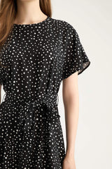 Regular Fit Crew Neck Leopard Midi Dress