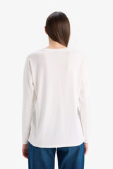 Crew Neck Printed Long Sleeve T-Shirt