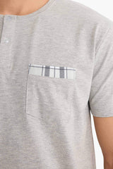 Pajama Set Regular Fit Short Sleeve Top Plaid Shorts