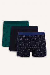 Regular Fit Cactus Patterned 3-Piece Boxer