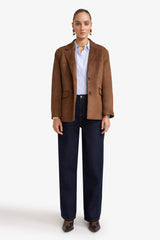 Regular Fit Jacket Collar Suede Blazer Jacket