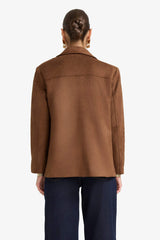 Regular Fit Jacket Collar Suede Blazer Jacket