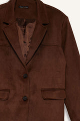 Regular Fit Jacket Collar Suede Blazer Jacket
