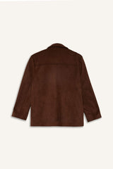 Regular Fit Jacket Collar Suede Blazer Jacket