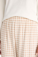 Pajama Set Regular Fit Long Sleeve Velour Top Plaid Long Bottom-Fall in Love