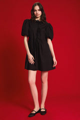 A Line Crew Neck Poplin Midi Dress