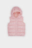 Baby Girl Windproof Waterproof Hooded Patterned Puffer Vest