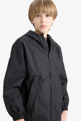 Boys Waterproof Hooded Zippered Raincoat