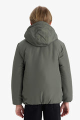 Boys Water Repellent Hooded Zippered Puffer Coat