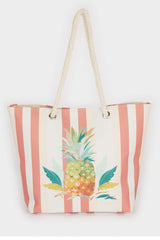 Women Pineapple Patterned Beach Bag