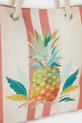 Women Pineapple Patterned Beach Bag