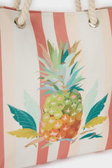 Women Pineapple Patterned Beach Bag