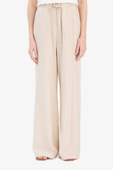 Wide Leg Fabric Trousers Double Pocket High Waist Wide Leg