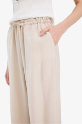 Wide Leg Fabric Trousers Double Pocket High Waist Wide Leg