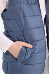 Boys Waterproof Hooded Zippered Puffer Vest