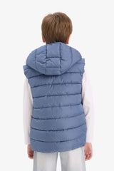 Boys Waterproof Hooded Zippered Puffer Vest