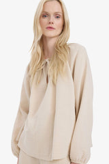 Oversize Fit Crew Neck Long Sleeve Blouse