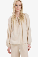 Oversize Fit Crew Neck Long Sleeve Blouse