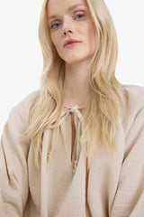 Oversize Fit Crew Neck Long Sleeve Blouse