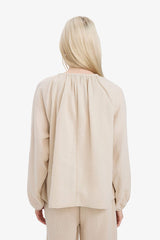 Oversize Fit Crew Neck Long Sleeve Blouse