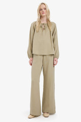 Oversize Fit Crew Neck Long Sleeve Blouse