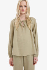 Oversize Fit Crew Neck Long Sleeve Blouse