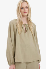 Oversize Fit Crew Neck Long Sleeve Blouse