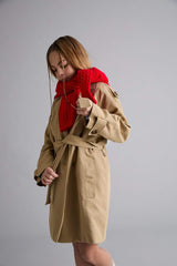 Girl with Belt Trench Coat