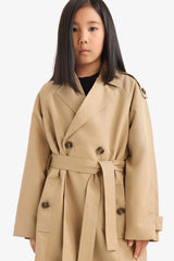 Girl with Belt Trench Coat