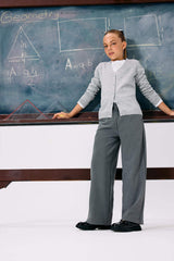 Girl's V-Neck Buttoned School Knitwear Cardigan