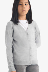 Girl's V-Neck Buttoned School Knitwear Cardigan