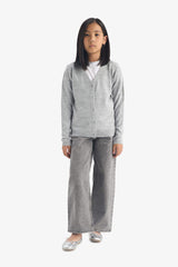 Girl's V-Neck Buttoned School Knitwear Cardigan