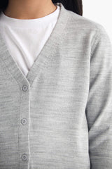 Girl's V-Neck Buttoned School Knitwear Cardigan