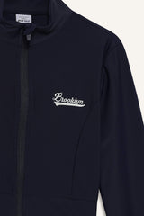 DeFactoFit Slim Fit Slim Cut Stand Collar Printed Ultra Flexible Zippered Cardigan