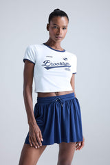 DeFactoFit Crop Crew Neck Printed Sports Short Sleeve T-Shirt