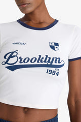 DeFactoFit Crop Crew Neck Printed Sports Short Sleeve T-Shirt