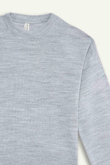 Girl's Oversize Wide Pattern Crew Neck Knitwear Sweater