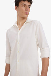 Regular Fit Polo Collar Cotton Long Sleeve Shirt