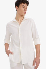 Regular Fit Polo Collar Cotton Long Sleeve Shirt