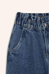 Paperbag High Waist Straight Leg Jeans